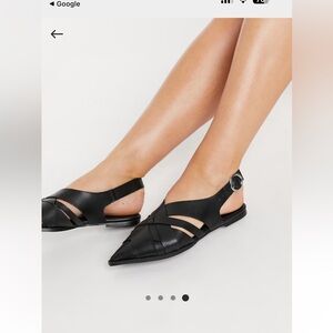 ASOS Design mazed cutout sling back flat shoes 9